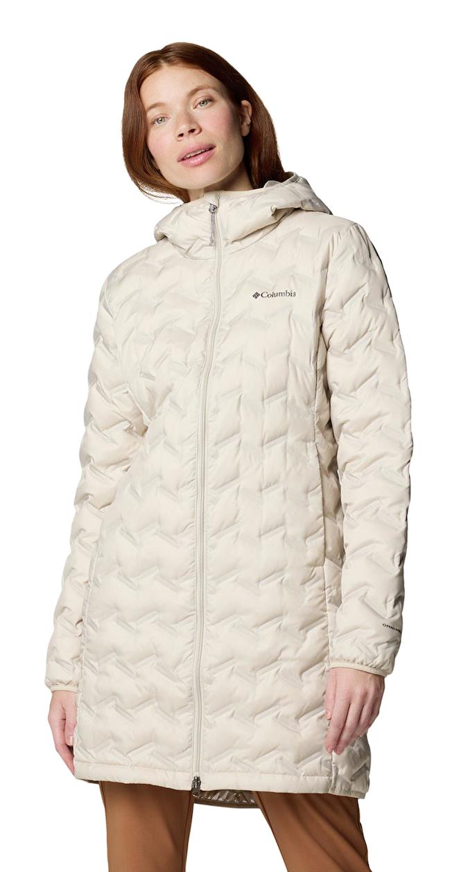 Columbia Delta Ridge II Long Down Softshell Gore Tex Su Geçirmez Fermuarlı Polyester Kadın WK0440 Outdoor Mont Bej