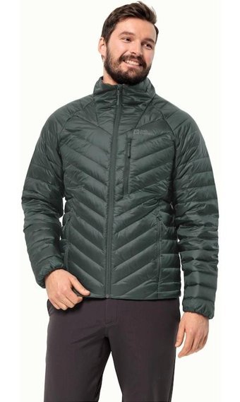 Jack Wolfskin Passamani Down Softshell Gore Tex Su Geçirmez Fermuarlı Poliamid Erkek Outdoor Mont Koyu Yeşil