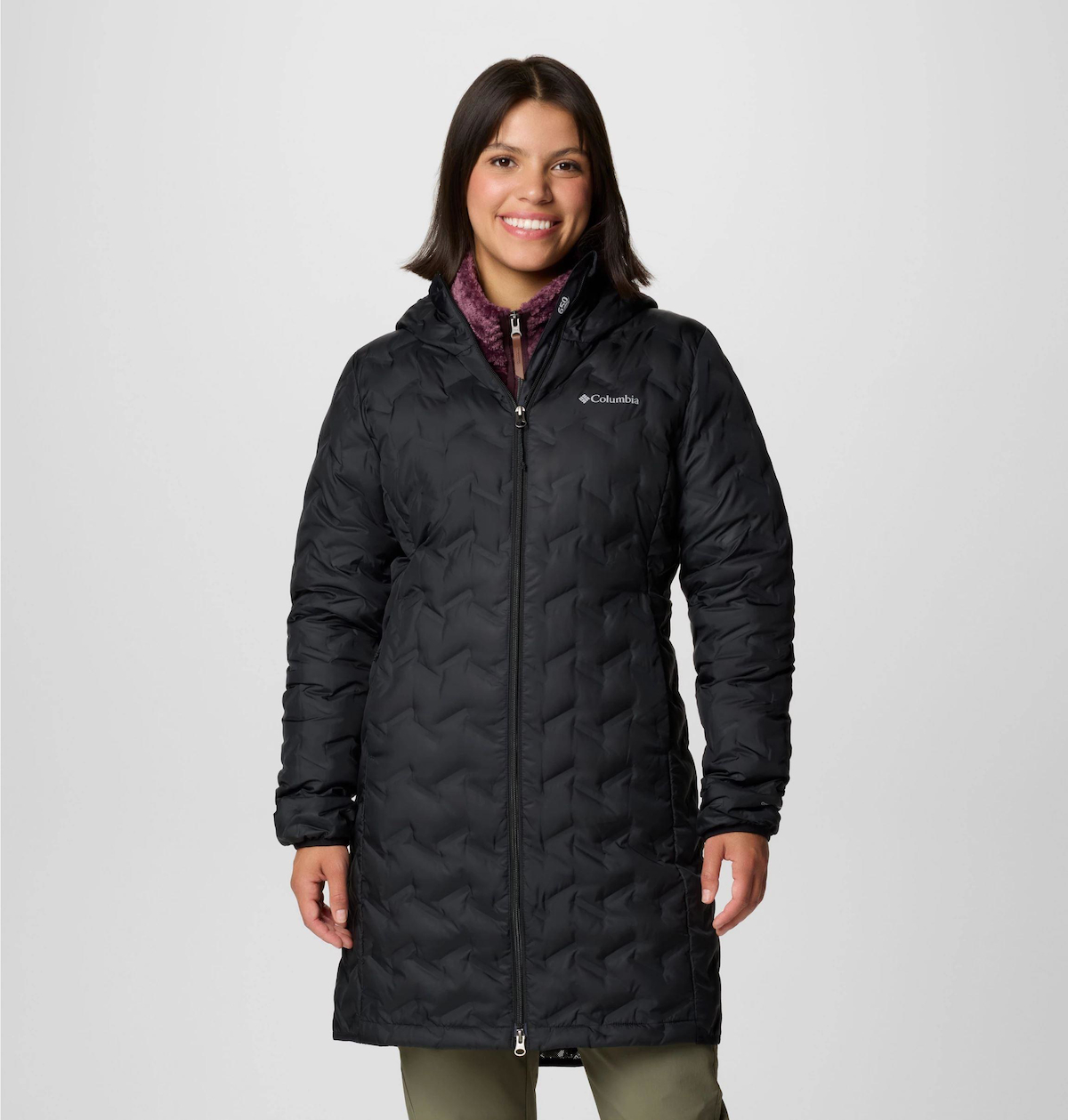 Columbia Delta Ridge II Long Down Softshell Gore Tex Su Geçirmez Fermuarlı Polyester Kadın WK0440 Outdoor Mont Siyah