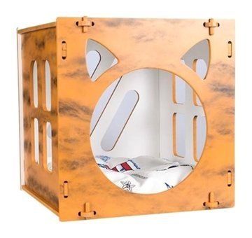 Lepus Kare Dış Mekan-İç Mekan Kedi Evi Hardal