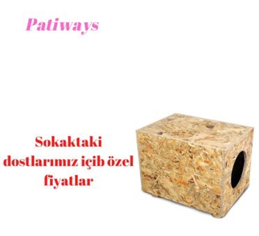 Patiways Dikdörtgen Tırmalamalı Su GeçirmezSu Geçirmez Dış Mekan-İç Mekan Ahşap Kedi Evi