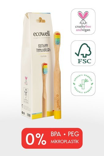 Ecowell Bambu Yumuşak Manuel Çocuk Diş Fırçası Ahşap