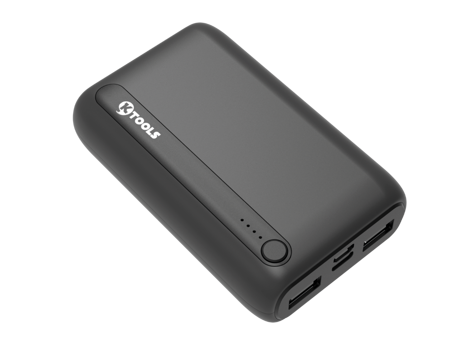 Ktools Boost 10000 mAh Hızlı Şarj Işıklı Dijital Göstergeli Micro USB & Type C Çoklu Bağlantı Kablosuz Powerbank Siyah