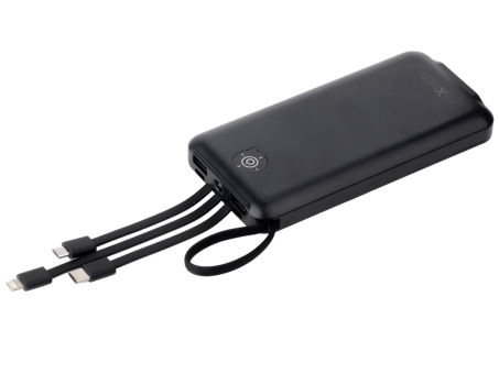 Ixtech Ix-Pb013 10000 mAh Işıklı Dijital Göstergeli Micro USB & Type C Çoklu Bağlantı Powerbank Siyah