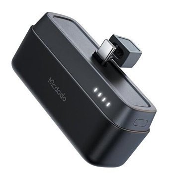 Mcdodo MC-6302 5000 mAh Işıklı Dijital Göstergeli USB Type C Çoklu Bağlantı Kablosuz Powerbank Siyah