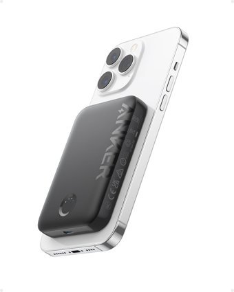 Anker 321 5000 mAh Işıklı Micro USB Çoklu Bağlantı Kablosuz Powerbank Siyah
