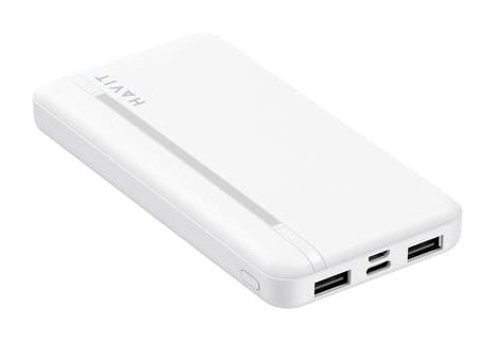 Havit Pb89 10000 mAh Işıklı Micro Type C-USB Çoklu Bağlantı Powerbank Beyaz