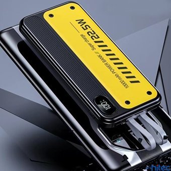 Schitec YK22 10000 mAh Hızlı Şarj Işıklı Dijital Göstergeli USB Type C Çoklu Bağlantı Powerbank Siyah