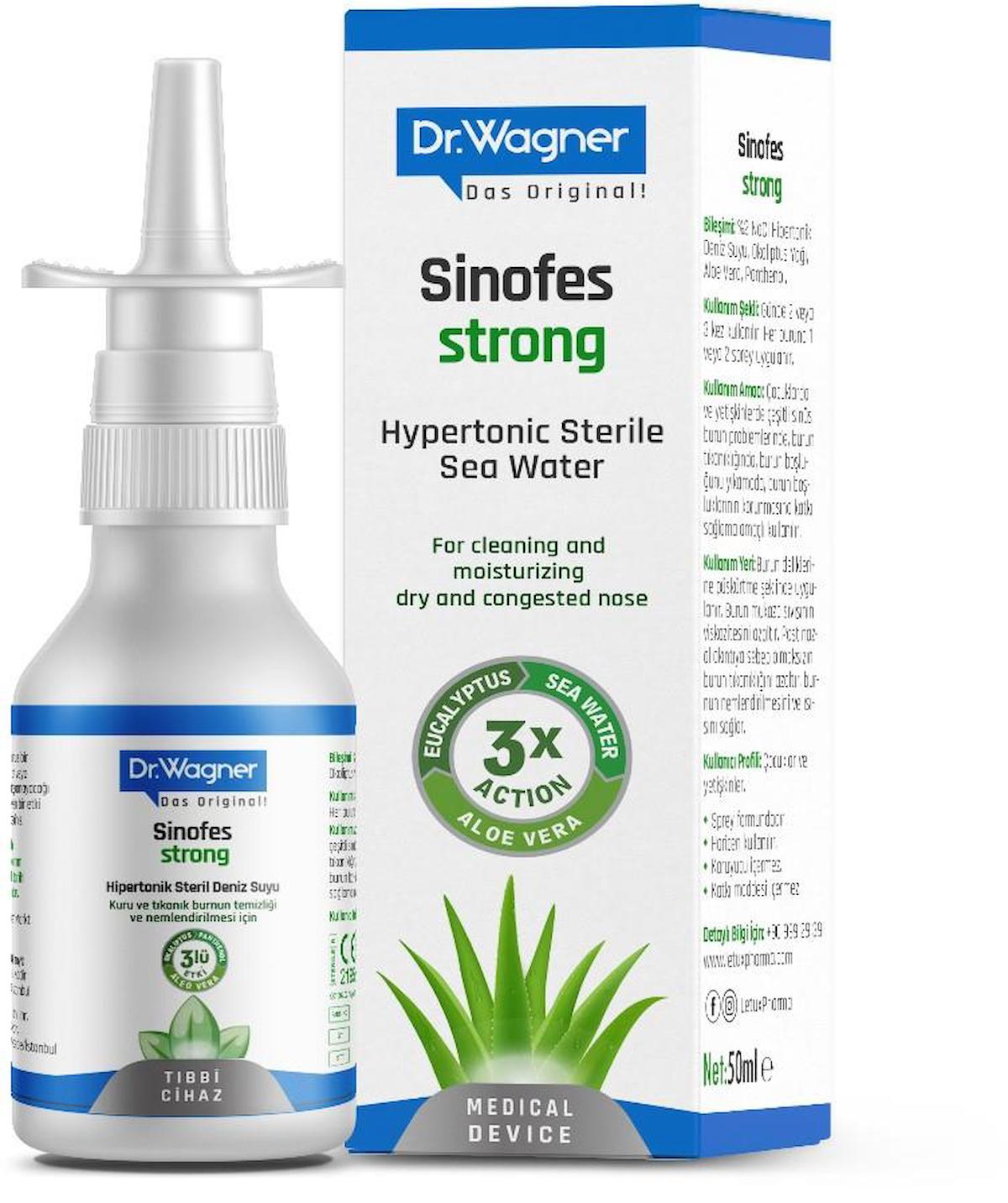 Dr.Wagner Sinofes Soft Hipertonik Deniz Suyu Tekli Burun Spreyi 50 Ml