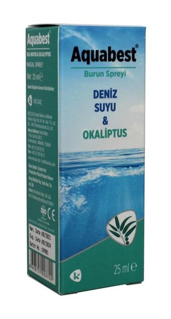 Aquabest İzotonik Deniz Suyu Tekli Burun Spreyi 25 Ml