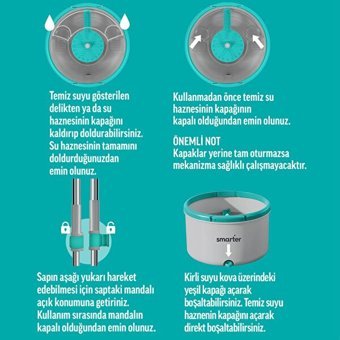 Smarter Aqua Flat 2'li Temizlik Seti Gri