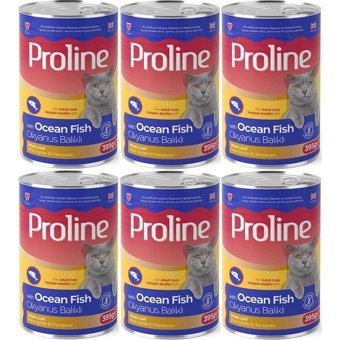 Pro Line Okyanus Balıklı Parça Etli Yaş Kedi Maması 6x395 gr
