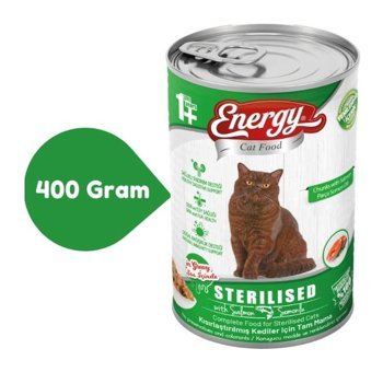 Energy Kısırlaştırılmış Somonlu Parça Etli Yaş Kedi Maması 400 gr