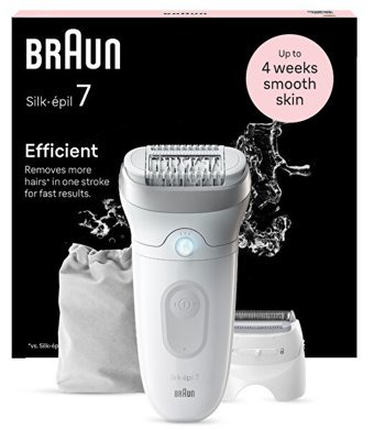 Braun Silk-Epil 7 7-041 Genital Bölge Koltuk Altı için 40 Cımbızlı 3 Başlıklı Kablosuz Işıklı Islak Kuru Epilasyon Aleti Beyaz