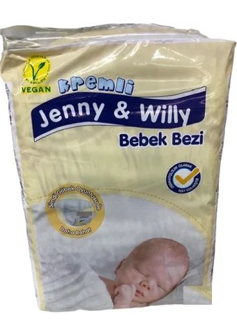 Jenny & Willy Kremli Yenidoğan 1 Numara Cırtlı Bebek Bezi 40 Adet