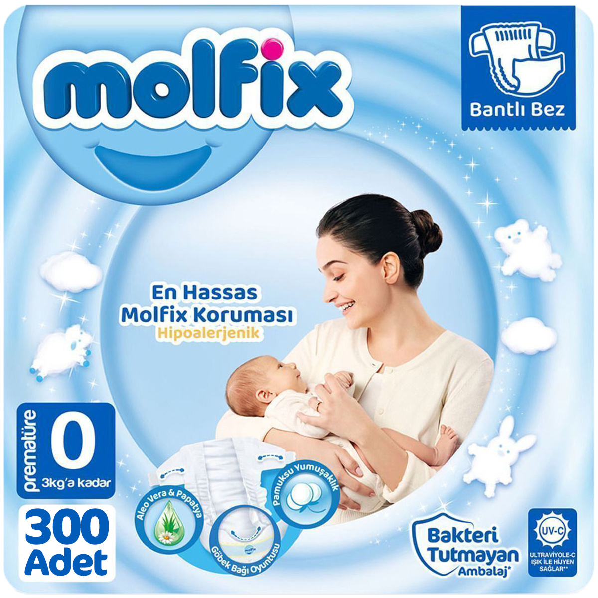 Molfix Prematüre 0 Numara Cırtlı Bebek Bezi 10x30'lu