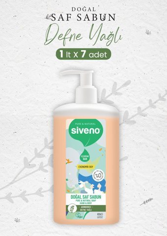 Siveno Defne Yağlı Alkolsüz Vegan Organik 7'li Sıvı Sabun 1 lt