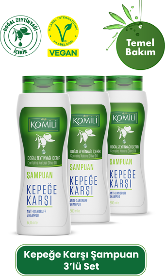 Komili Kepek Karşıtı Zeytinyağlı Şampuan 3x500 ml