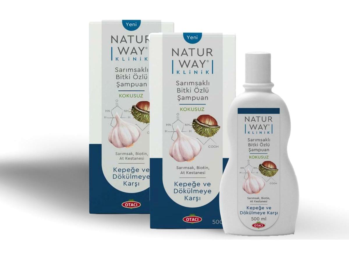 Otacı Natur Way Dökülme-Kepek Karşıtı Sarımsaklı Bitki Özlü Şampuan 2x500 ml