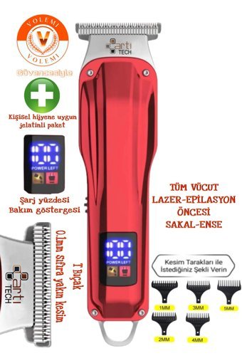 Volemi Artı Tech 0087 Saç Sakal Vücut 6 Başlıklı Çok Amaçlı Sinekkaydı Kuru Tıraş Makinası
