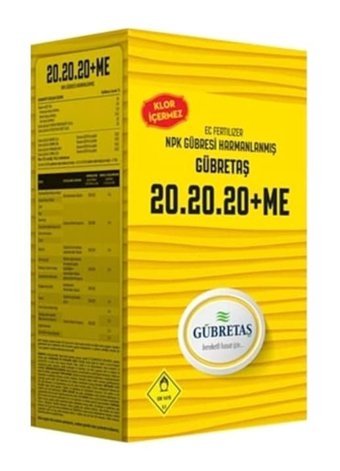 Gübretaş Azot Fosfor Potasyum NPK 20-20-20 Toprak-Yaprak Toz Gübre 1 kg