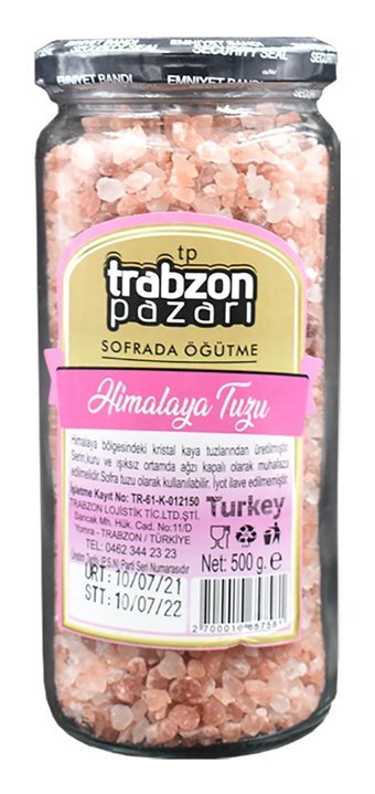 Trabzon Pazarı İyotsuz Kristal Himalaya Tuzu Kavanoz 500 gr