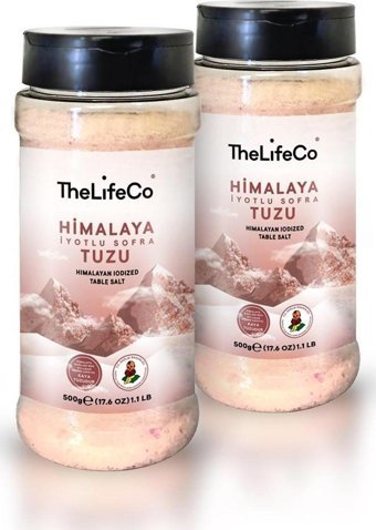 Thelifeco İyotlu Kristal Himalaya Tuzu Kutu 2x500 gr