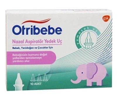 Otribebe Nazal Yedek Uçlu Burun Aspiratörü Şeffaf