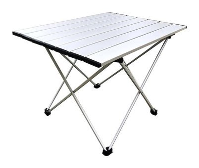Electroon 56x40 cm Çantalı Dikdörtgen Alüminyum Gövdeli Gri Kamp Masası