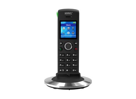 Karel DE255 IP Tek Ahizeli Ekranlı Kablosuz Telsiz Telefon