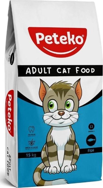Peteko Balık Tahıllı Yetişkin Kuru Kedi Maması 15 kg