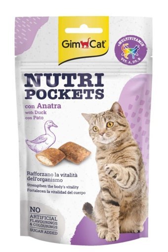 Gimcat Nutri Pockets Ördek Tahıllı Yetişkin Kedi Ödül Maması 60 gr