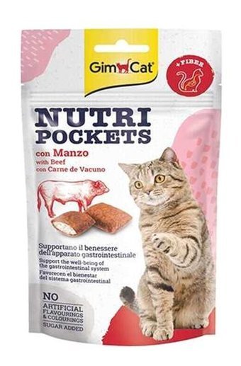 Gimcat Nutri Pockets Biftek Tahıllı Yavru-Yetişkin Kedi Ödül Maması 60 gr