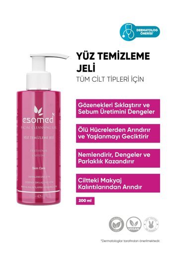 Esomed Panthenol Caffeine Tüm Ciltler Yüz Temizleme Jeli 200 ml