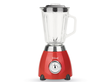 Zilan ZLN7057 1500 ml Plastik Buz Kırıcılı Tek Bıçaklı Tekli Büyük Smoothie Blender Kırmızı