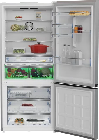 Beko 683615 EI Çift Kapılı No Frost D 615 lt Klasik Gri Alttan Donduruculu Kombi Tipi Buzdolabı