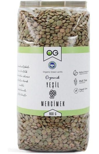 Og Natural Organik Glutensiz Yeşil Mercimek 800gr