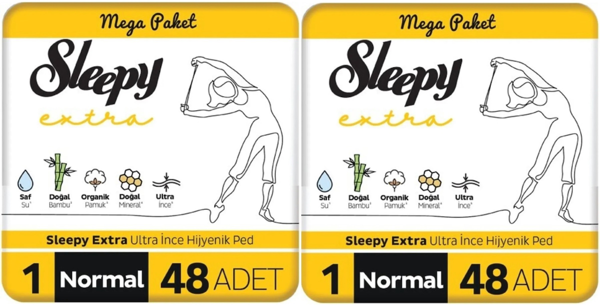 Sleepy Extra Normal Organik Antialerjik İnce 48'li Hijyenik Ped 2 Adet