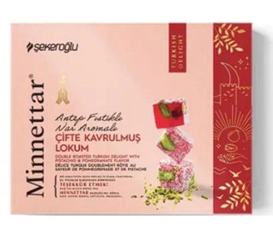 Şekeroğlu Minnettar Fıstıklı-Nar Aromalı Çifte Kavrulmuş Lokum 300 gr
