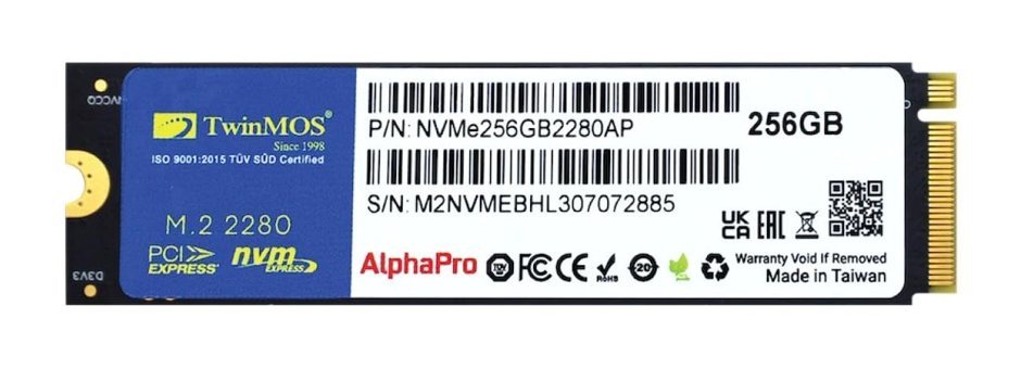 Twinmos NVMe256GB2280AP PCIE NVME 256 GB m2 2280 SSD