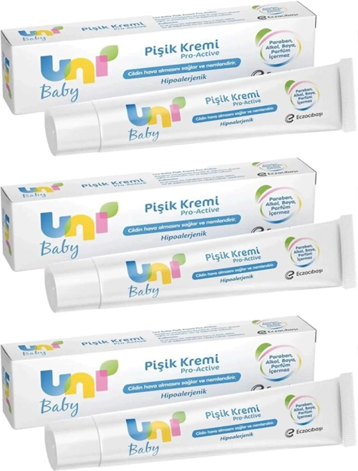 Uni Baby Parfümsüz Parabensiz Pişik Kremi 3x30 ml