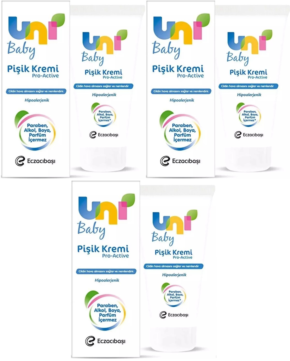 Uni Baby Parfümsüz Parabensiz Pişik Kremi 3x75 ml