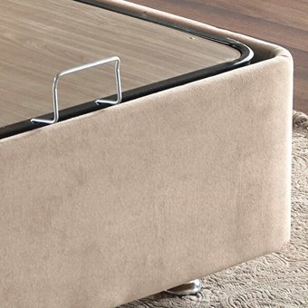 Niron Polo 160x200 cm Ayrılabilen Başlıklı Çift Kişilik Sandıklı Baza Sütlü Kahve