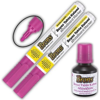 Brons Whiteboard Set Doldurulabilir Silinebilir Pembe Tahta Kalemi
