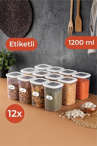 Vienev Beyaz 24'lü Dikdörtgen Plastik Saklama Kabı 1.2 lt