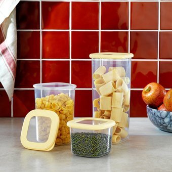 Schafer Hold Sarı 6'lı Dikdörtgen Plastik Saklama Kabı