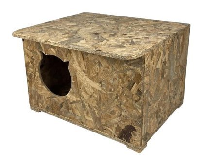 Reyo 50x35x30 cm Dikdörtgen Tek Katlı Su Geçirmez Dış Mekan Ahşap Kedi Evi Ahşap Rengi