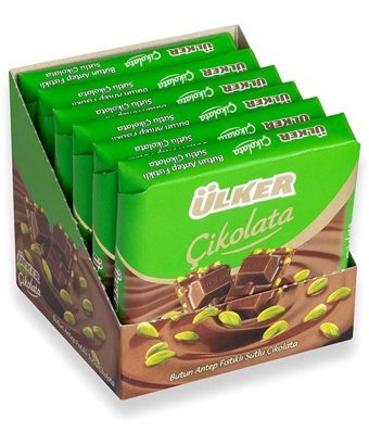 Ülker Kare Antep Fıstıklı Sütlü Çikolata 65 gr 6'lı