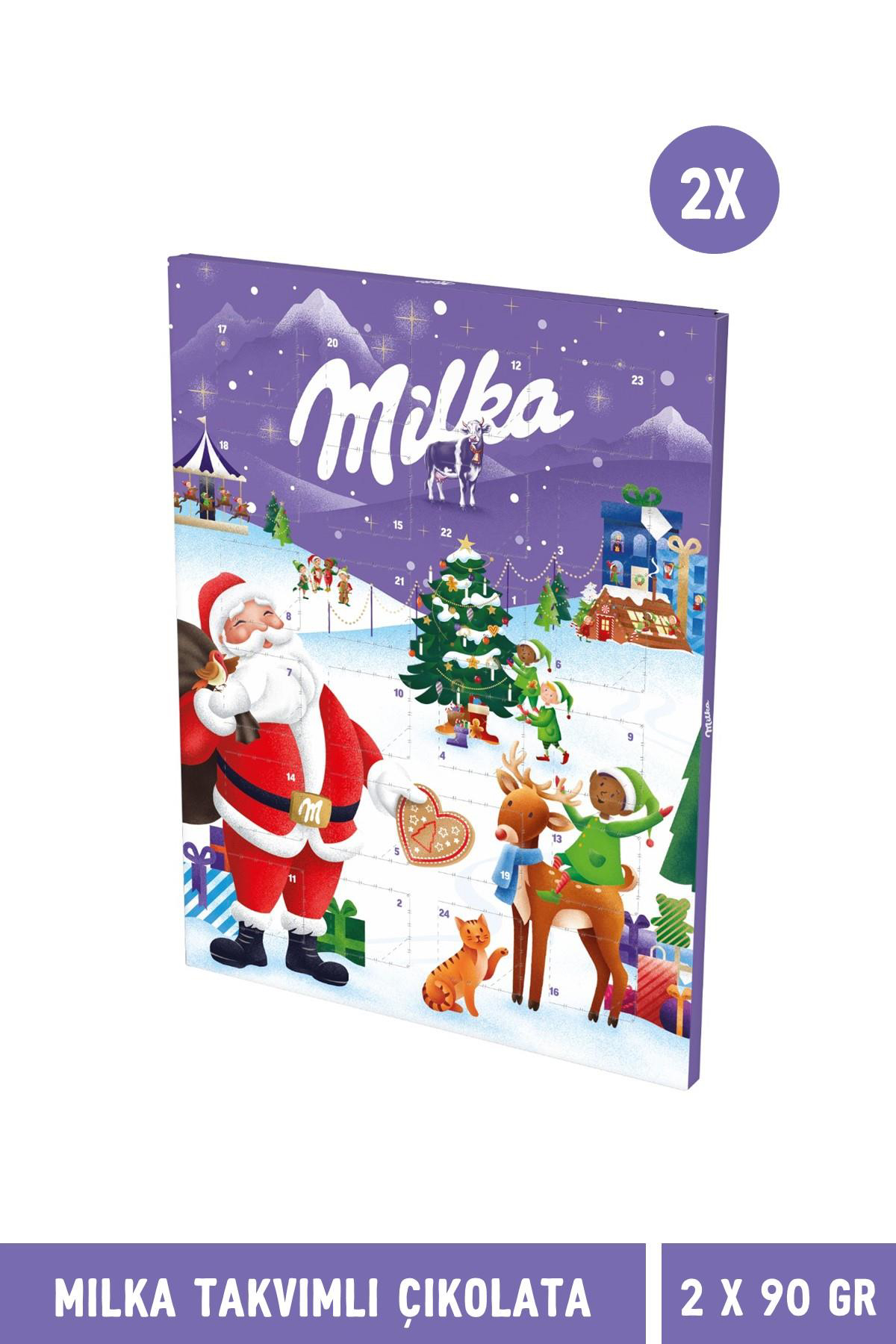 Milka Takvimli Sütlü Sütlü Çikolata 90 gr 2'li