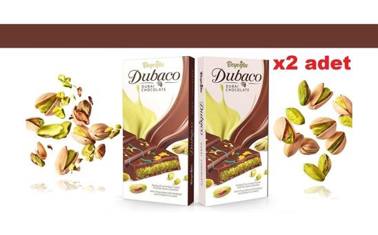 Beyoğlu Dubaco Antep Fıstığı-Kadayıf Sütlü Çikolata 200 gr 2'li